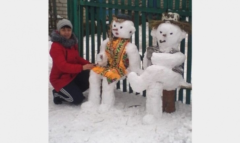 Журналисты нашли самых оригинальных снеговиков Донетчины