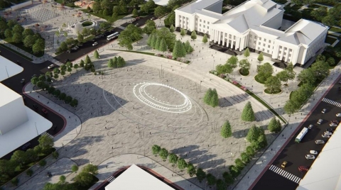 Реконструкция главной площади Краматорска пройдет в онлайн режиме
