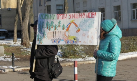В Покровске протестовали против возможной приватизации лесов