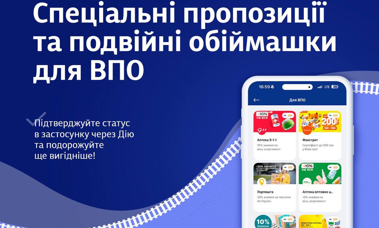 ВПО отримають бонуси та спеціальні пропозиції від Укрзалізниці ВПО отримають бонуси та спеціальні пропозиції від Укрзалізниці