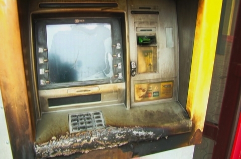 В Дружковке сгорел банкомат