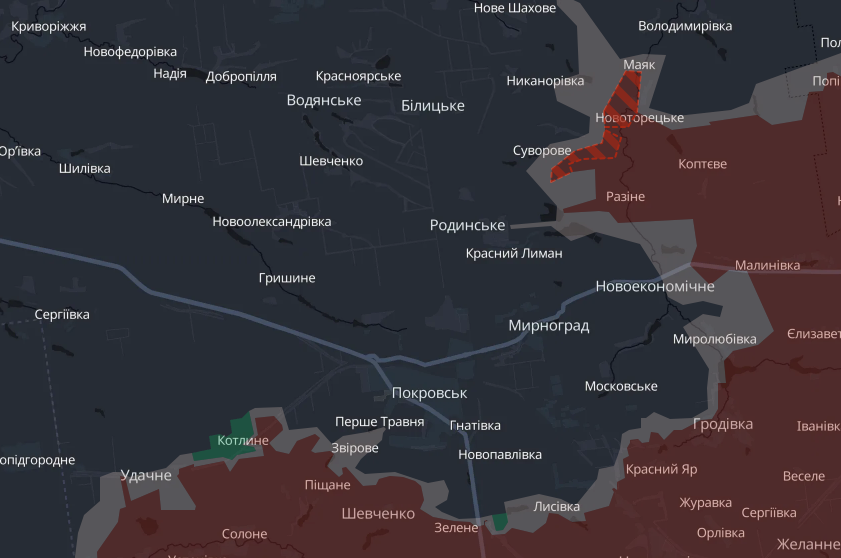 DeepState повідомляє про просування російської армії на Донеччині DeepState повідомляє про просування російської армії на Донеччині