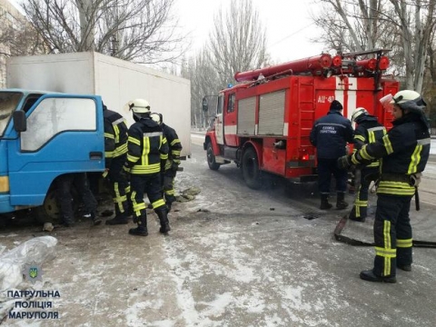 В Мариуполе сегодня горел грузовик