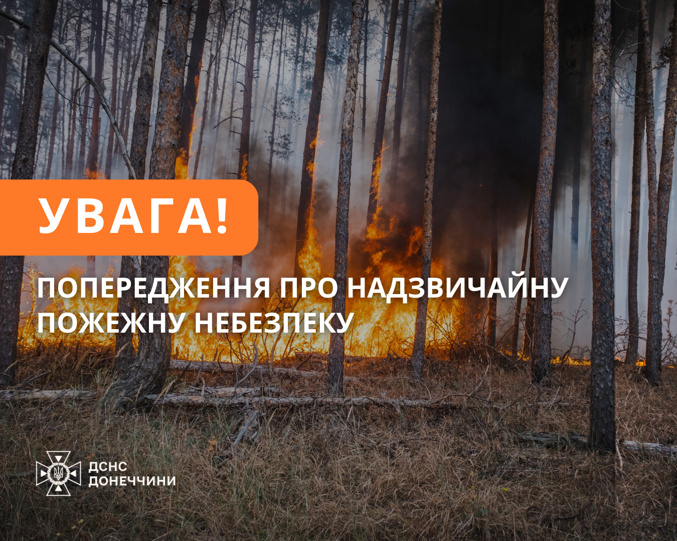 На Донеччині триває пожежна небезпека