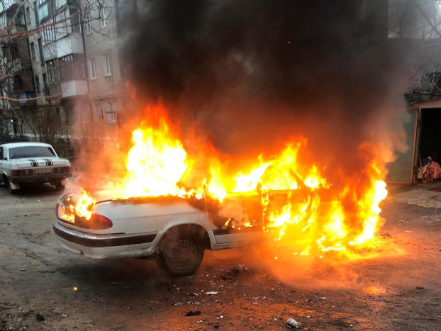 В Славянске сегодня загорелся легковой автомобиль