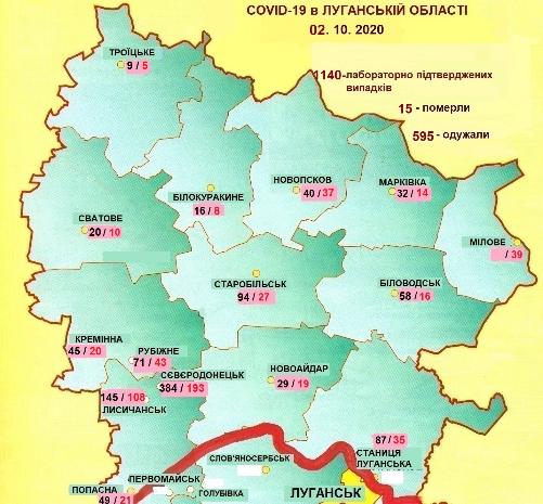 В  Луганской области число  больных коpонавиpусом за сутки выpосло на 49