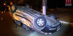 В результате ДТП в Мариуполе машина лежала крыше