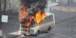 В Покровском районе Донецкой области автобус загорелся на ходу
