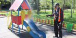 В Селидово  дезинфицируют детские площадки, остановки и другие общественные места