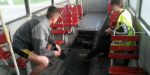 В Мариуполе горел трамвай с пассажирами