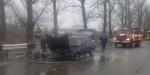 На трассе под Старобельском на ходу загорелся автомобиль